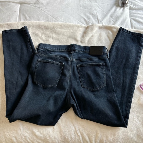 Express Slim Straight Hyper Stretch Dark Blue Denim Jeans 32 x 32 - Picture 8 of 16